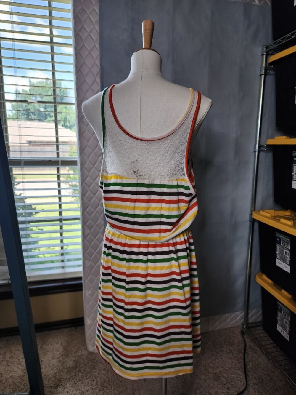 Ginger G Womens Multicolor Striped Sleeveless Faux Wrap A-Line Dress Size L - Picture 7 of 7